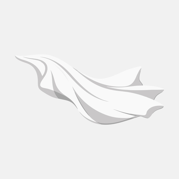 Fluttuanti tessuti bianchi eleganti isolati illustrazione vettoriale piatta su sfondo bianco