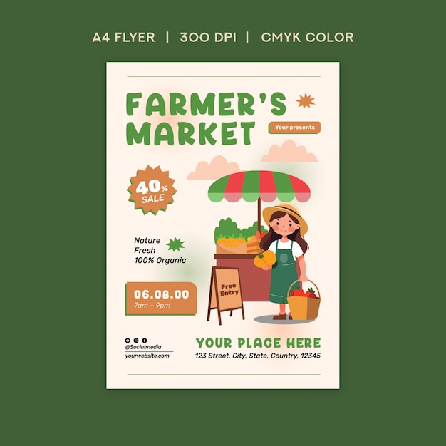 Flyer del mercato degli agricoltori