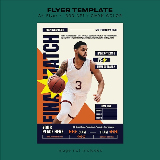 Flyer della partita finale di basket