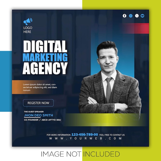 Flyer di promozione dell'agenzia di marketing digitale