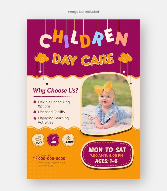 Flyer per la cura del bambino