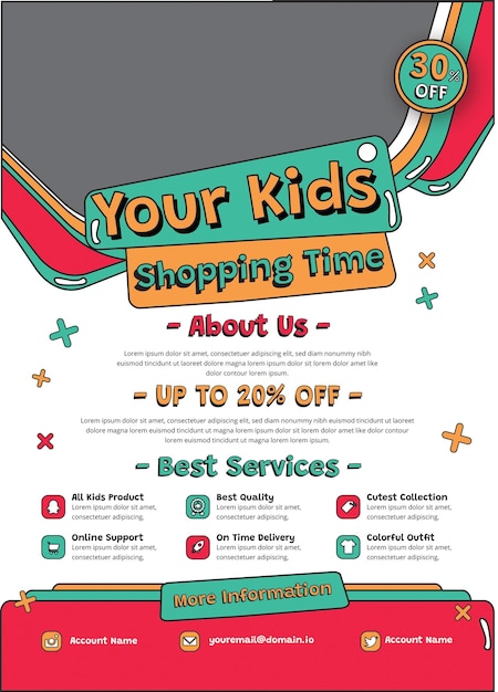 Flyer per la spesa per bambini