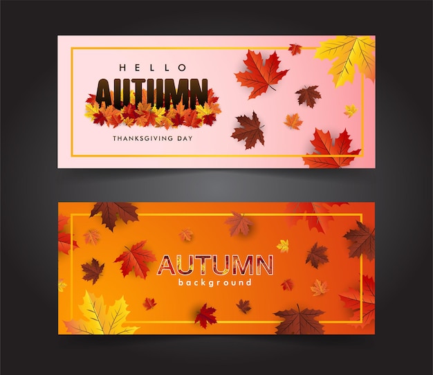 foglia d'acero autunno sfondo vettoriale