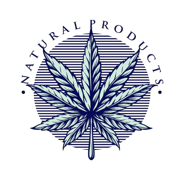Vettore foglia marijuana vintage weed logo style