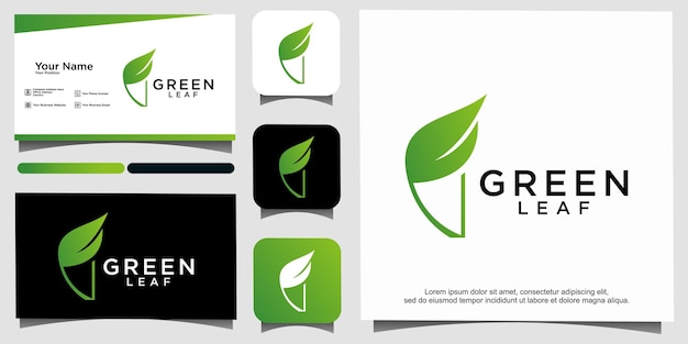 foglia verde modello di progettazione del logo della natura
