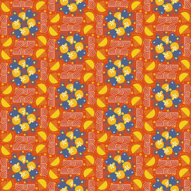 Foglie arancioni Seamless Pattern Sfondo Natura Pianta Art