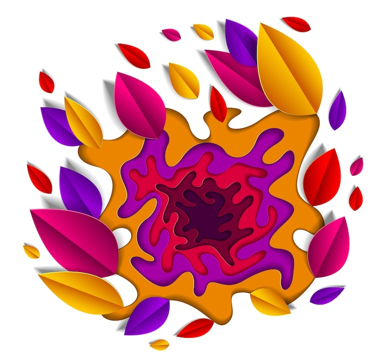 Vettore foglie d'autunno bellissimo design, illustrazione vettoriale in stile taglio carta. evento anniversario stagione autunnale o biglietto di auguri.
