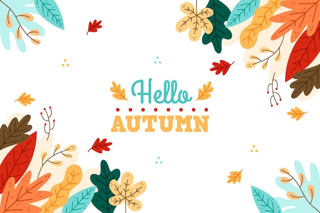 Foglie di autunno disegnati a mano sullo sfondo