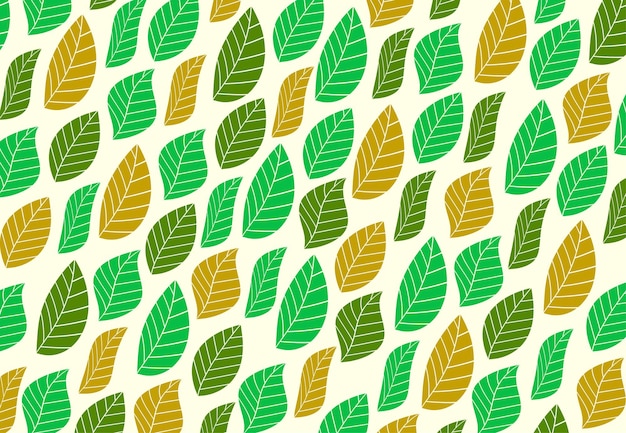 Foglie di disegno del modello di sfondo. Contorno disegnato a mano per banner, carta. Illustrazione vettoriale