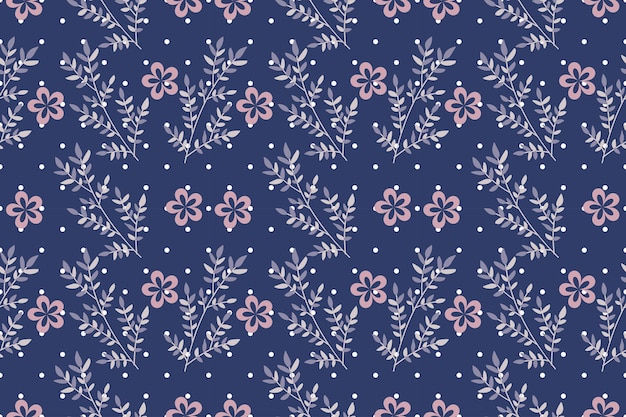 Foglie di piante di fiori rossi verdi carta da parati di design grafico Set di modelli di sfondo Vettore gratuito