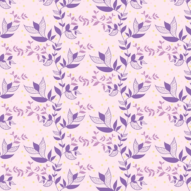 Foglie floreali viola senza cuciture con il fondo variopinto del punto