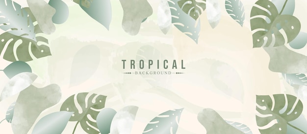 Foglie tropicali banner sfondo banner tropicale per elemento di design floreale