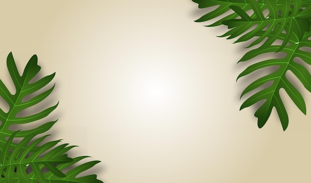 foglie tropicali su sfondo colorato
