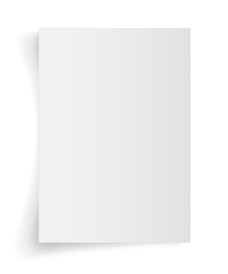 Vettore foglio bianco di carta bianca con ombra, modello per il tuo. impostato.