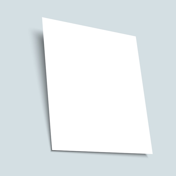 Vettore foglio di carta vuoto bianco realistico