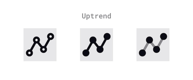 Foglio di icone di tendenza al rialzo