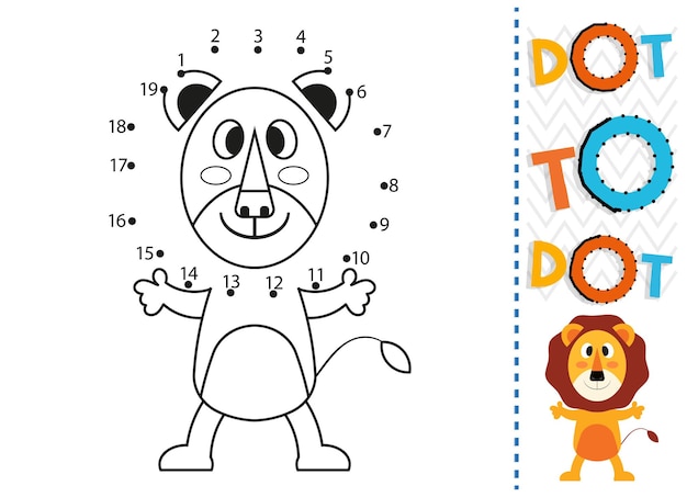 Foglio di lavoro punto per punto per bambini Pagina da colorare punto di connessione