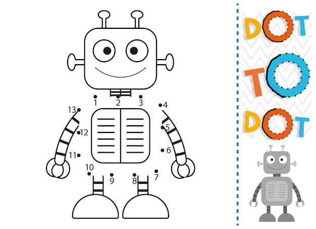 Foglio di lavoro punto per punto per bambini Pagina da colorare punto di connessione