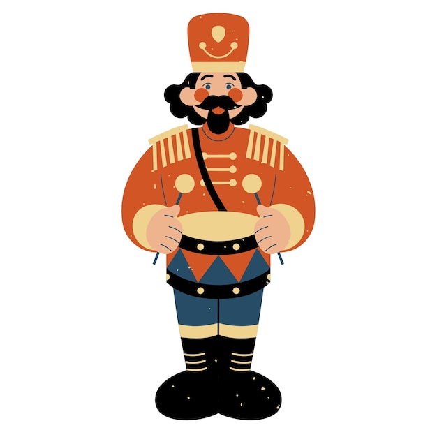 Folksy Christmas Drum Beater Joker Elemento
