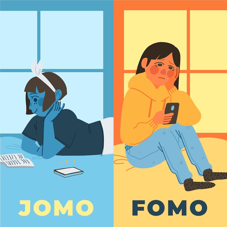 Vettore fomo vs jomo