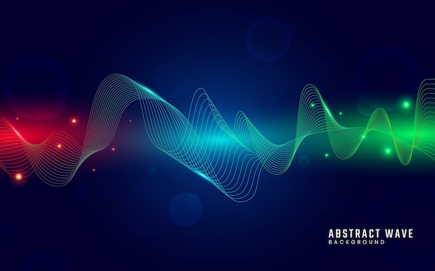 Fondo astratto delle onde delle particelle dell'equalizzatore Vettore Premium