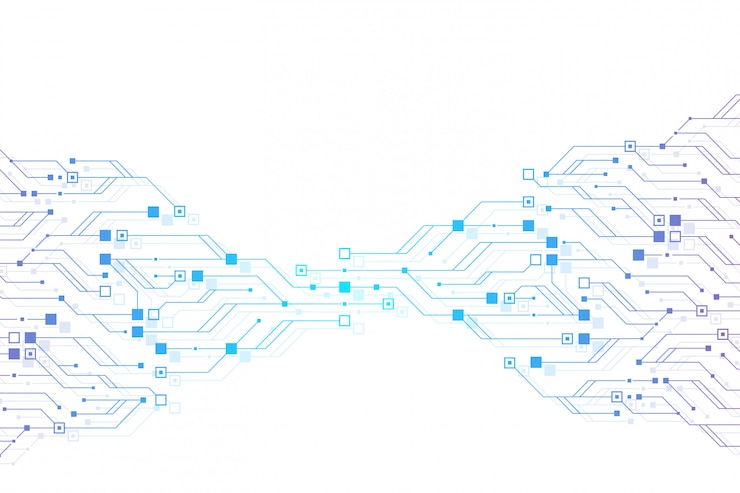 Vettore fondo astratto di struttura del circuito di tecnologia. circuito futuristico ad alta tecnologia. dati digitali. scheda madre elettronica di ingegneria. matrice minima di big data