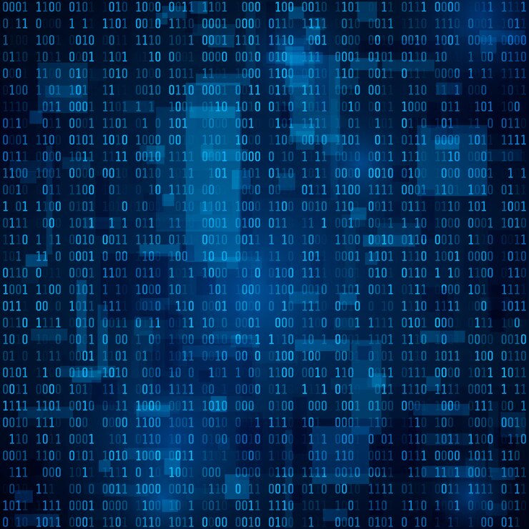 Vettore fondo astratto di tecnologia. codice binario. crittografia e codifica dei dati. illustrazione