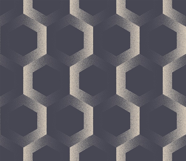 Fondo astratto di tecnologia del lavoro del punto di tendenza del modello senza cuciture geometrico di esagoni