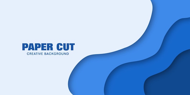 Fondo blu di vettore astratto moderno con progettazione dell'onda del taglio della carta per la presentazione di affari