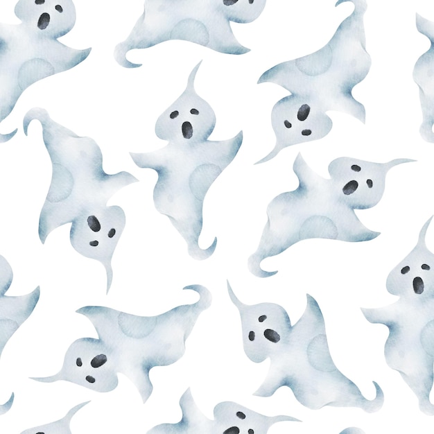 Fondo del modello di Halloween dell'acquerello del fantasma