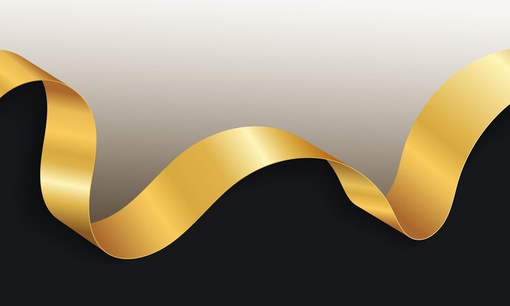 Vettore fondo della bandiera del nastro d'oro