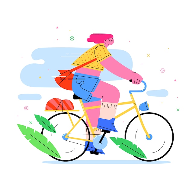 Fondo della giornata mondiale della bicicletta disegnato a mano