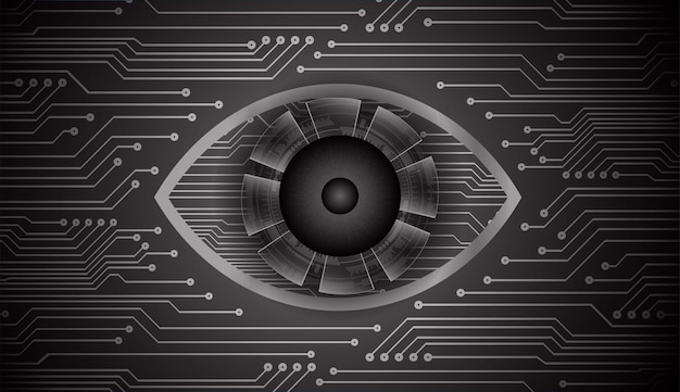 fondo di concetto di tecnologia futura del circuito cyber dell'occhio