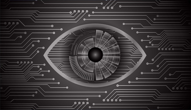 fondo di concetto di tecnologia futura del circuito cyber dell'occhio