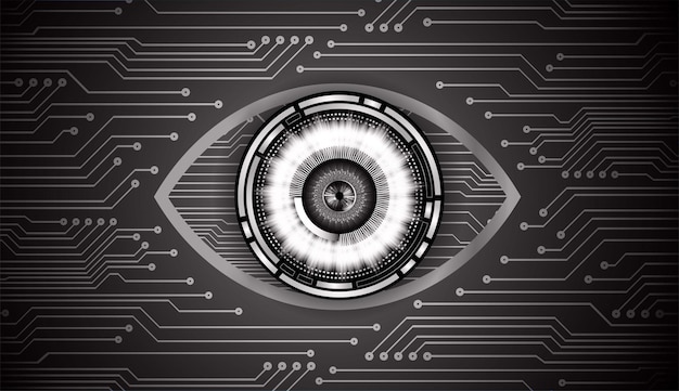 fondo di concetto di tecnologia futura del circuito cyber dell'occhio