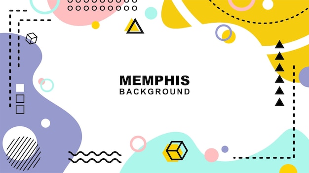 Fondo di stile di memphis di forme fluide di forma semplice astratta Carta da parati geometrica di vettore libero