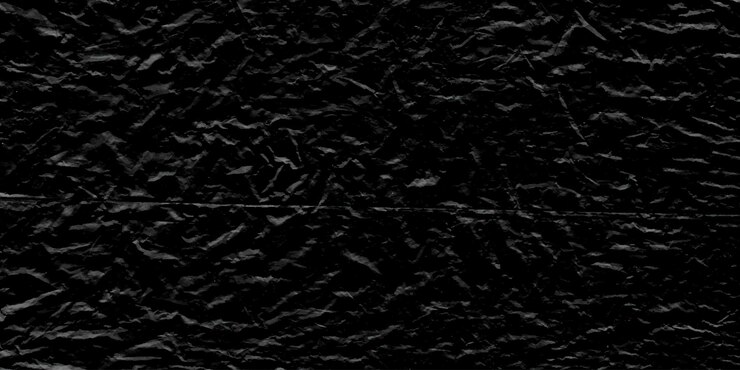 Vettore fondo di struttura di sovrapposizione di plastica stropicciata nera realistica di vettore