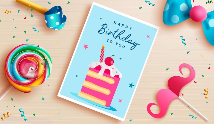 Vettore fondo di vettore della carta di compleanno. testo di saluto di buon compleanno nello spazio carta per la festa dei bambini