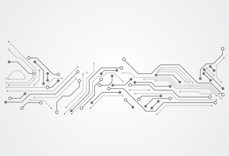 Vettore fondo digitale astratto con struttura del circuito stampato di tecnologia. illustrazione della scheda madre elettronica. concetto di comunicazione e ingegneria. illustrazione vettoriale