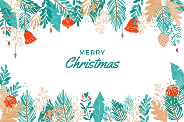 Fondo disegnato a mano dei rami di albero di Natale