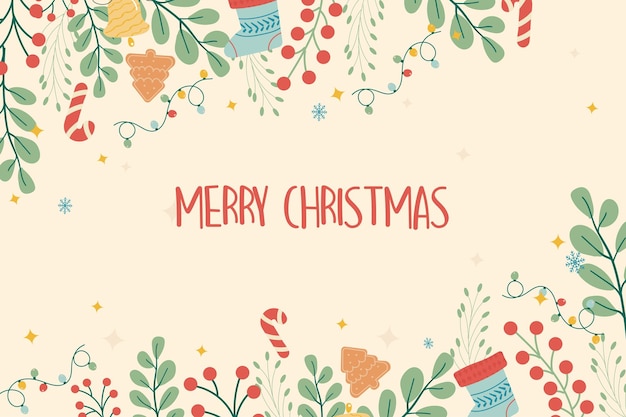 Fondo disegnato a mano di Buon Natale