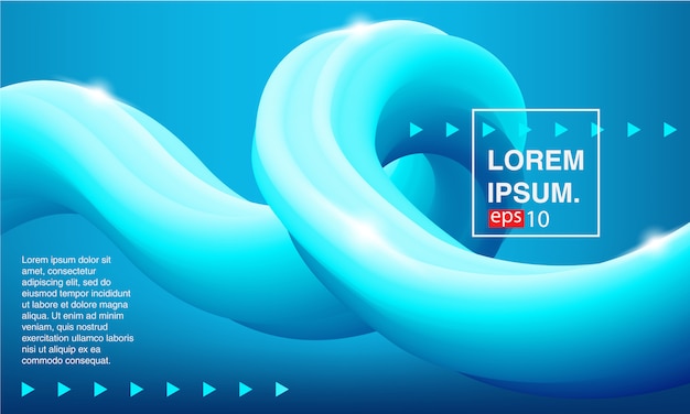 Fondo fluido Banner blu fluido. Set di copertine colorate.