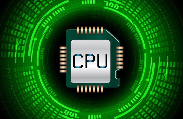 Fondo futuro di concetto di tecnologia del circuito cyber della CPU