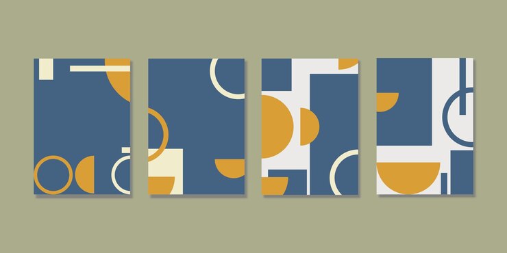 Fondo geometrico del manifesto moderno di arte