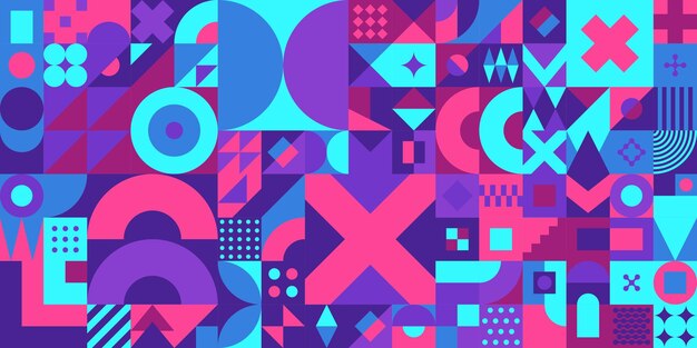 Fondo geometrico di progettazione del modello di Bauhaus di vettore astratto senza giunte