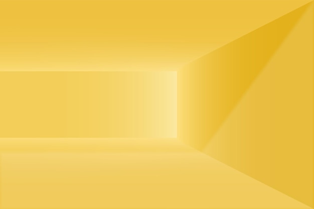 Fondo giallo vuoto minimalista della stanza con la luce. Illustrazione vettoriale.