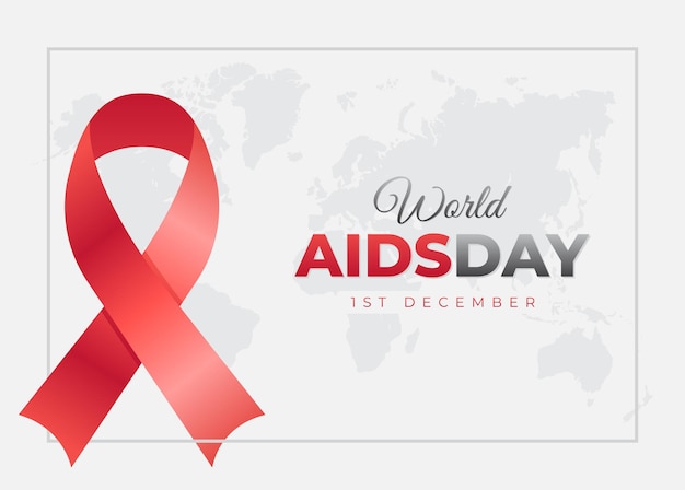 Fondo mondiale con nastro rosso per la Giornata mondiale dell'AIDS