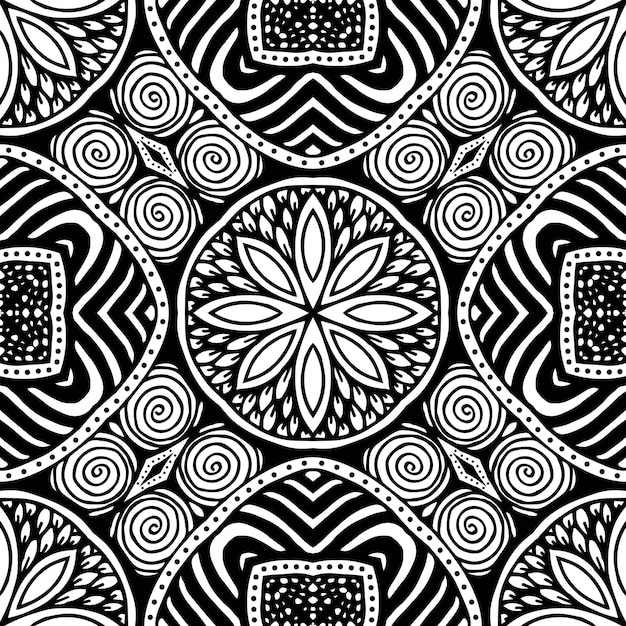 Fondo ornamentale dell'estratto di disegno della mandala Modello senza cuciture
