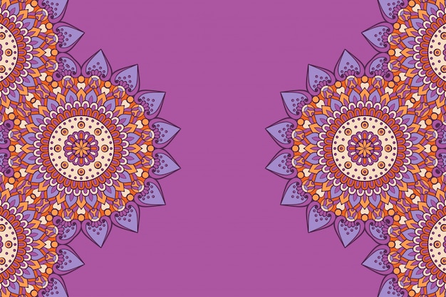 Fondo ornamentale di lusso di progettazione della mandala nel vettore di colore dell'oro