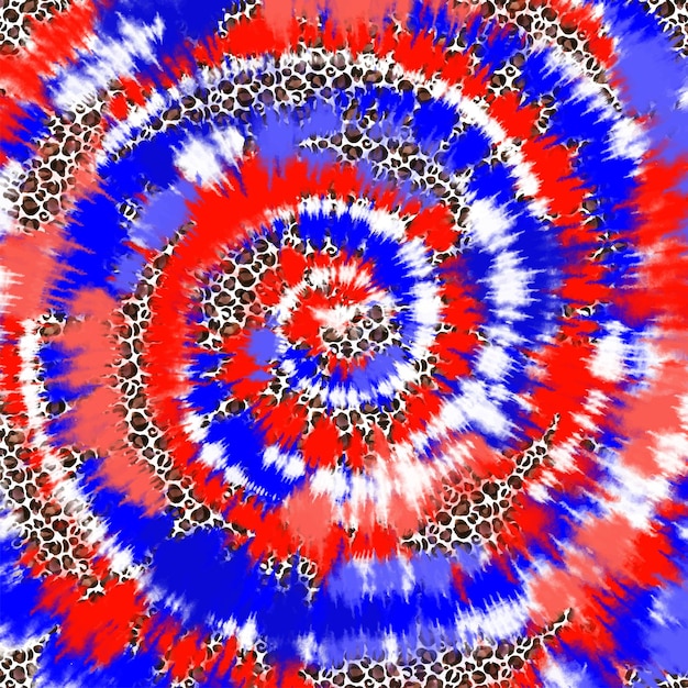 Fondo patriottico della tintura del legame del leopardo blu rosso astratto